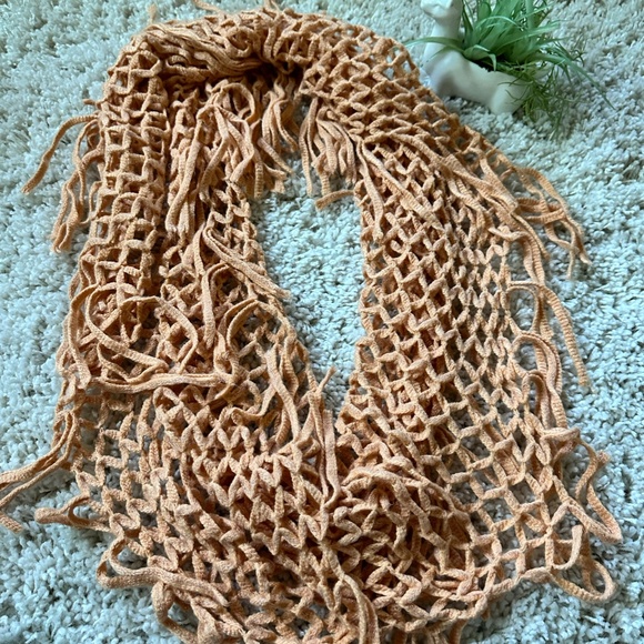 Vintage 2000s y2k orange shiny frilly cute casual preppy fringy knitted … - Picture 2 of 2